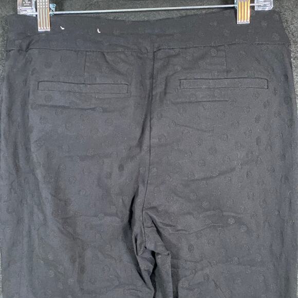 Chicos Womens Pants Black Pull On Dot Textured Ankle Workwear Stretch 1R (8R) - Picture 11 of 13